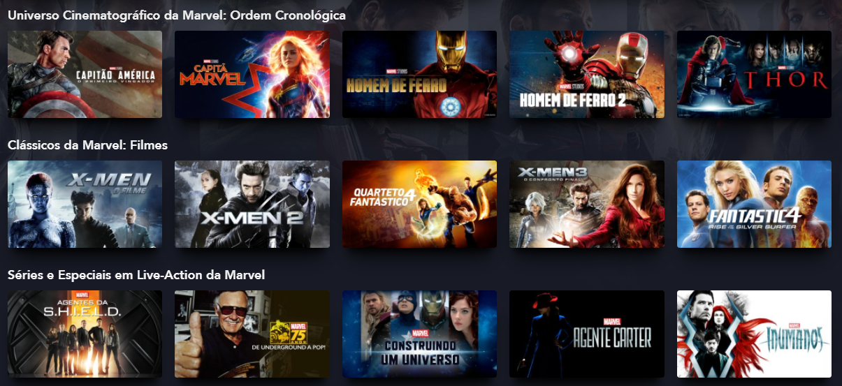 Filmes da Marvel no Disney Plus