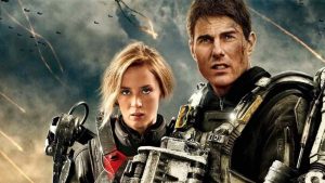 Emily Blunt e Tom Cruise em No Limite do Amanhã (Reprodução)